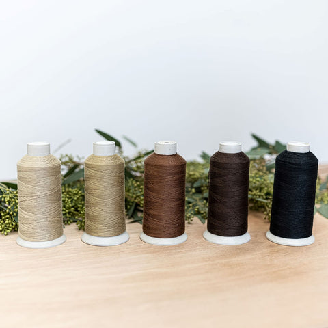 NATURAL COTTON THREAD Our hypoallergenic natural cotton thread is specifically designed and manufactured to be a strong natural fiber with minimal stretch. Its purpose is to securely hold all hair types in place.This thread is made of natural cotton, whic