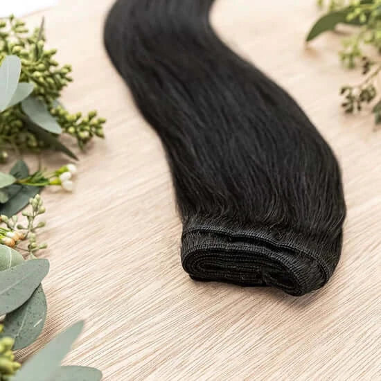 28 INCH CUSTOM MACHINE NOW SOLD IN 100 GRAM BUNDLE PACKS WITH 2 WEFTS IN EACH ORDER. CUSTOM ORDERS MAY TAKE 2 WEEKS FOR ORDERING PLUS SHIPPING TO ARRIVE. MACHINE WEFTS GIVE THE HIGHEST WEFT DENSITY, ALONG WITH THE ABILITY TO BE CUSTOM SIZED, COLORED AND C