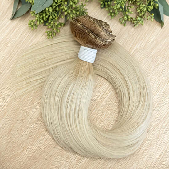 30 INCH CUSTOM CLIP IN CLIP IN HAIR EXTENSIONS GIVE INSTANT DENSITY & LENGTH CUSTOMIZABLE IN PLACEMENT & COLORING, PRE-ROOTED OPTIONS ARE AVAILABLE OUR CUSTOM CLIP IN EXTENSIONS ARE 30" IN LENGTH AND HAVE 7 TOTAL PIECES 1 PIECE- 10" WIDE 1 PIECE- 6" WIDE
